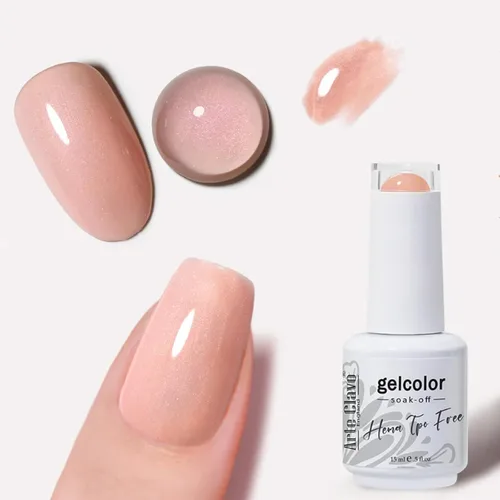 Miniatura 59 de Arte Clavo Esmalte de uñas de gel rosa lechosa de 0.5 fl oz, con luz LED, UV, remojado, transparente, rosa nude, manicura francesa, rosa claro