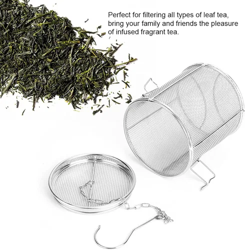 Miniatura 4 de AUNMAS Colador de condimentos de acero inoxidable, infusor de colador de té con cadena, condimentos de sopa, filtro de cesta de separación, té más