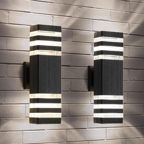 Miniatura 8 de tewei Paquete de 4 Luces de Pared para Exteriores, Luminaria Exterior Moderna de Montaje en Pared Negra, Luces Exteriores para Casa, Aluminio Negro