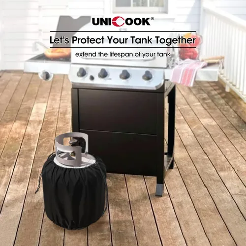Miniatura 3 de Unicook Cubierta de tanque de propano de 20 libras, cubierta de cilindro de tanque de gas resistente al agua para exteriores con cordones