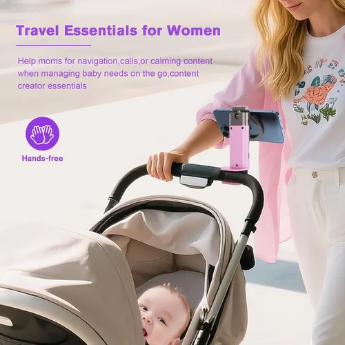 Miniatura 6 de Soporte de teléfono para avión, artículos esenciales de viaje para mujeres, soporte magnético para teléfono para MagSafe, imán fuerte N55, giratorio