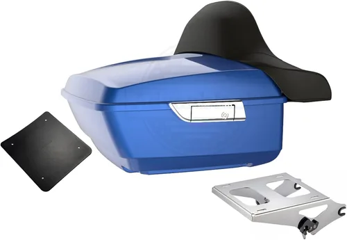 Miniatura 13 de Moto Onfire cajuela para equipaje Tour-Pak para moto con respaldo para Harley Davidson 14 Later Touring Street Glide FLH FLHX FLHR., Azul