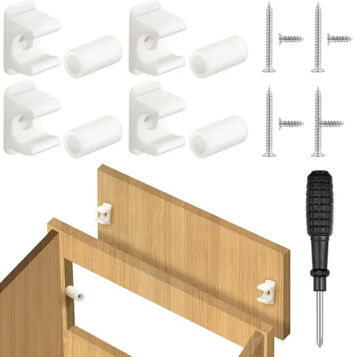 Juexica Clip frontal falso para gabinete, clips frontales de cajón falso para fregadero con tornillos y destornilladores para reemplazos de hardware