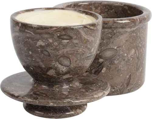Miniatura 7 de Radicaln Mantequillera de mármol 4.25" pulgadas negra con cebra hecha a mano, recipiente francés para mantequilla para decoración de cocina, ideal