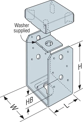 Miniatura 6 de Simpson Strong-Tie ABU44Z ABU ZMAX Base de poste ajustable galvanizada para 4x4