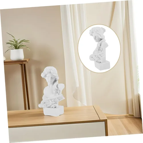 Miniatura 9 de Artemis - Estatua de diosa de resina blanca, escultura de busto de cabeza romana, escultura de mitología griega para el hogar, estante