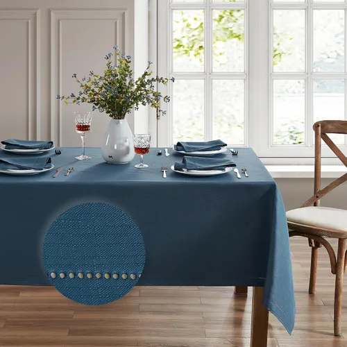Miniatura 13 de Elrene Home Fashions Alison Mantel Individual de Tela con Diseño de Borde de Ojales Resistente a las Arrugas, Juego de 4, 13"x19", Arándano Rojo