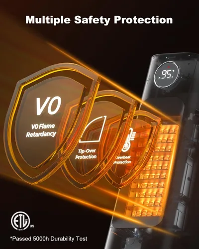 Miniatura 3 de Calentador de espacio para uso en interiores, calentador de cerámica de calentamiento rápido de 1500 W con termostato, calentador de escritorio