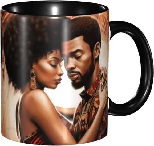 Miniatura 15 de Taza de café, taza de té para mujeres y niñas, taza de diseño único, perfecta para regalos, mujeres afroamericanas afro