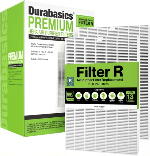 Durabasics Paquete de 2 filtros HEPA compatibles con filtros de repuesto para purificador de aire Honeywell, repuesto para filtro Honeywell R,
