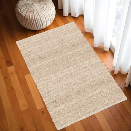 Miniatura 22 de RedEarth · Alfombra rectangular - 2'x3' de yute natural trenzada con respaldo antideslizante - Alfombra boho tejida a mano para dormitorio, cocina