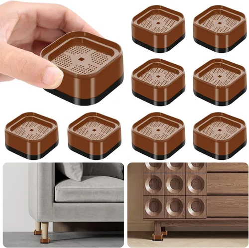 Miniatura 8 de Paquete de 8 Elevadores de Muebles Elevadores de Cama Ajustables de Servicio Pesado Elevan la Altura 1 o 2 Pulgadas, Elevadores de Cama Cuadrados