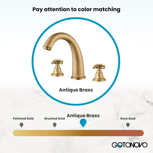 Miniatura 7 de gotonovo Accesorios de grifo de fregadero de baño de 8 pulgadas para fregadero, 3 agujeros, 2 asas cruzadas, montaje en cubierta con drenaje Latón