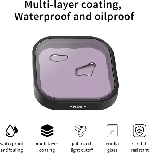 Miniatura 4 de AFAITH Paquete de 4 filtros de lente ND CPL para GoPro Hero 12/11/10/9 negro, paquete de 4 (CPL ND8 ND16 ND32) Juego de protectores de lente