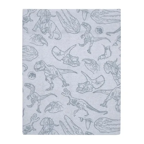 Miniatura 4 de NoJo Universal Jurassic World Into The Wild Grey - Juego de cama infantil de 4 piezas, color gris, blanco, naranja y aguamarina T. Rex - edredón