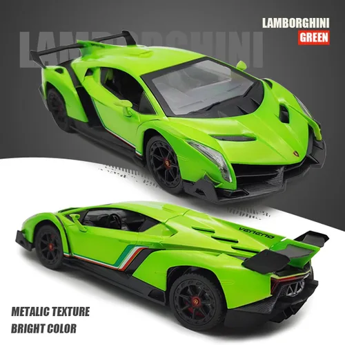 Miniatura 4 de Lamborghini - Auto de juguete Lambo a escala 1:24, auto de juguete con licencia oficial de autos a control remoto con luz de 2.4Ghz modelo de auto