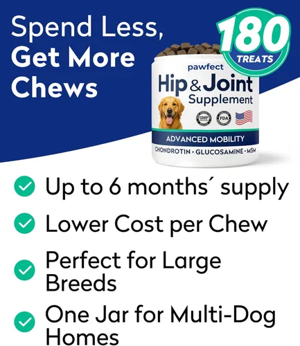 Miniatura 3 de Golosinas de glucosamina para perros quisquillosos - Suplemento para articulaciones con condroitina, MSM, omega-3 - Alivio del dolor articular