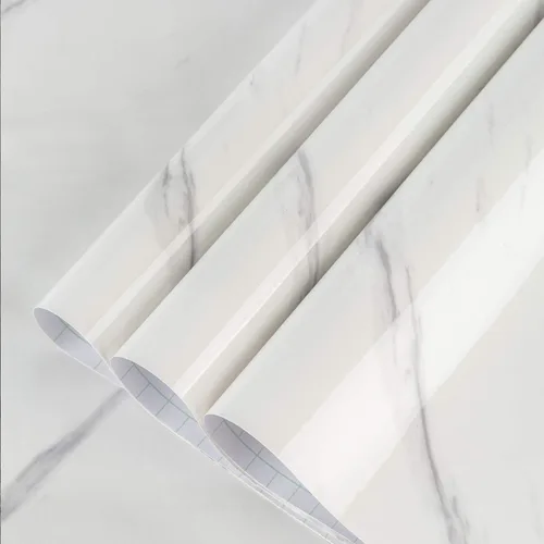 Miniatura 13 de BAYYA Papel de contacto de mármol marrón de 118x16 pulgadas, papel pintado despegar y pegar para gabinetes de cocina, adhesivo de granito para Brwon