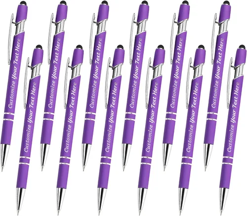 Miniatura 76 de 12 bolígrafos personalizados a granel, bolígrafos personalizados con grabado personalizado con nombre o texto, regalo ideal de aniversario
