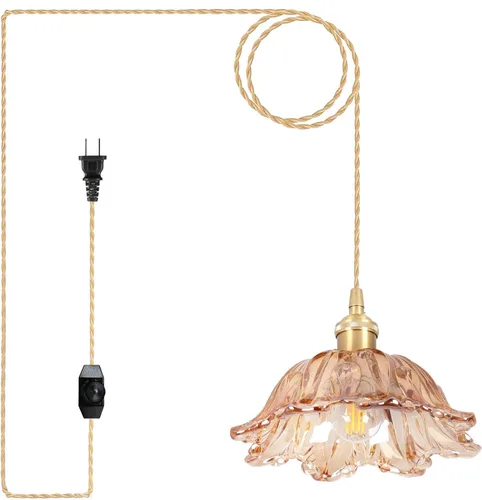 Miniatura 19 de Luces Colgantes para Isla de Cocina, Luz Colgante de Cristal Verde Accesorios de Iluminación Vintage, 9.4 pulgadas E26 Acabado Lámpara Colgante