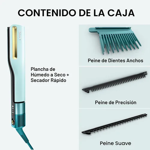 Miniatura 12 de Shark SilkiPro™ Straight Plancha de cabello húmedo a seco + secador rápido 3 peines intercambiables Secado ultrarrápido Sin daños por calor