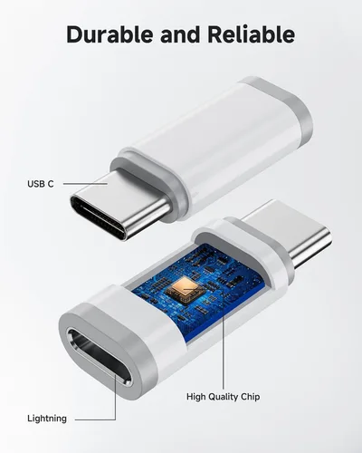 Miniatura 5 de LERTOSEN Paquete de 4 adaptadores Lightning a USB C, carga rápida y sincronización de datos para iPhone 15/16/17 Pro/Pro Max, accesorio adaptador