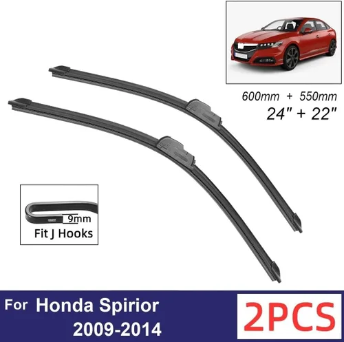 Miniatura 2 de Car Wiper Compatible with Honda Spirior 2009-2014 Front Wiper Blades Soft Rubber Windscreen Wipers Auto Windshield 24"+22" 600mm + 550mm