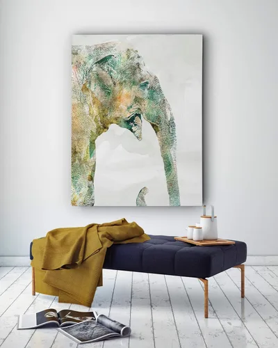 Miniatura 18 de Renditions Gallery Watercolor Elephant Gallery Wrapped Canvas Wall Art, 12x18, Black/White