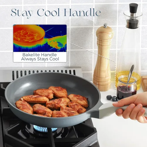 Miniatura 6 de PRICUSIS - Sartén antiadherente de cerámica con mango de enfriamiento, sartén para huevos y tortilla y para chefs, compatible con inducción y apta