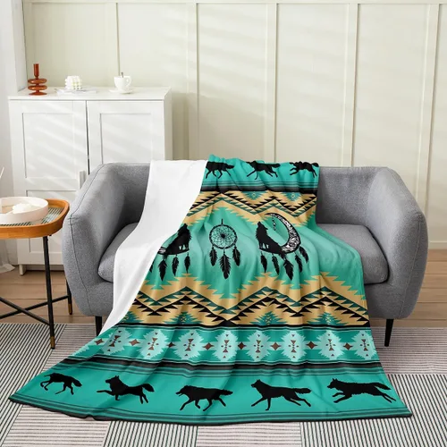 Miniatura 23 de Erosebridal Western Cowgirl Blanket 40x50 Western Cowboy Fleece Flannel Blanket for Bed Sofa Crib Horseshoe Boots Southwestern Fuzzy Plush Throw