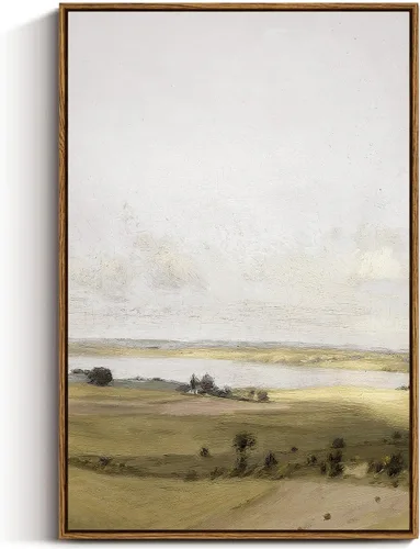 Miniatura 115 de VIYYIEA Arte de Pared en Lienzo Enmarcado Decoración del Hogar, Decoración de Granja Valles Ondulantes bajo Cielos Despejados Pintura de Pared