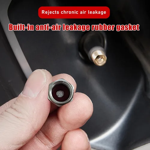Miniatura 4 de Ziciner 8 tapas de vástago de válvula de neumático de automóvil, cubiertas de válvula de rueda de aleación de aluminio con junta tórica de goma, Gris