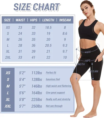 Miniatura 5 de Pantalones cortos de ciclismo para mujer con bolsillos, cintura alta, control de abdomen, pantalones cortos de ciclismo para gimnasio