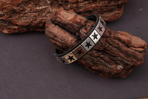 Miniatura 4 de Eigso Pulseras de cuero punk rock para hombres y mujeres, estilo retro, vintage, cadena de los años 80, para hombre y mujer