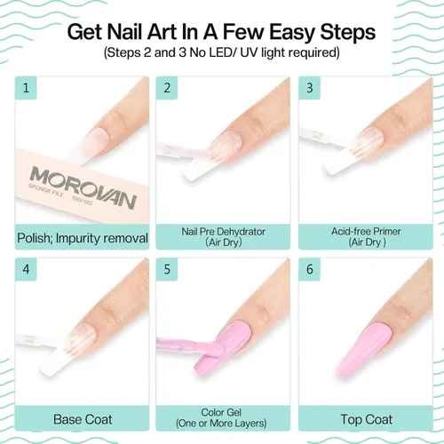 Miniatura 7 de Morovan - Deshidratador profesional para uñas sin ácido para esmalte de uñas de gel UV, uñas acrílicas, imprimación natural de uñas de secado