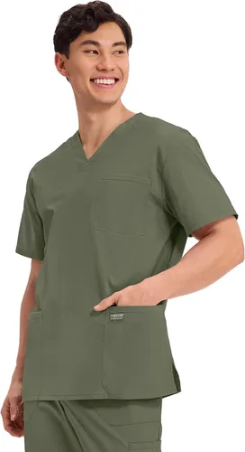 Miniatura 79 de Cherokee WW Professionals WW695 - Camisa de uniforme sanitario para hombre, con cuello en V