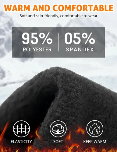 Miniatura 6 de AURUZA Guantes de invierno para hombres, guantes de ciclismo resistentes al viento para clima frío para hombres, guantes de correr al aire libre