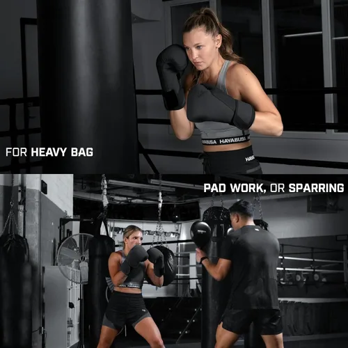 Miniatura 7 de Guantes de boxeo Hayabusa T360 – Ergonomía revolucionaria de la mano Soporte de muñeca potenciado Cierre de correa simple o doble Negro