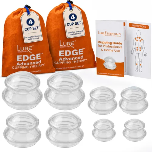 Miniatura 12 de Juego de terapia de ventosas de silicona, tazas de masaje profesional para terapia de ventosas, kit de 4 tazas para masaje, liberación miofascial