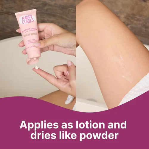 Miniatura 2 de HAPPY CURVES Loción a polvo anti-roce y control de olor para mujer: Crema sin aluminio para partes privadas, debajo del pecho y cuerpo 2.25 fl oz
