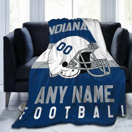 Miniatura 32 de SEAGGS Manta personalizada con diseño de ciudad de fútbol americano, decoración personalizada, manta impresa para añadir cualquier nombre y número