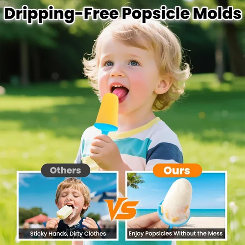 Miniatura 2 de Moldes de silicona para paletas pequeñas, sin BPA para niños, niños pequeños y bebés, moldes reutilizables para paletas de hielo, mini moldes