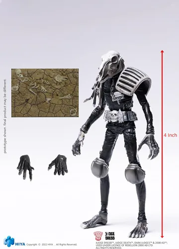 Miniatura 7 de HIYA TOYS Judge Dredd: Judge Mortis - Figura de acción exquisita a escala 1:18 en blanco y negro
