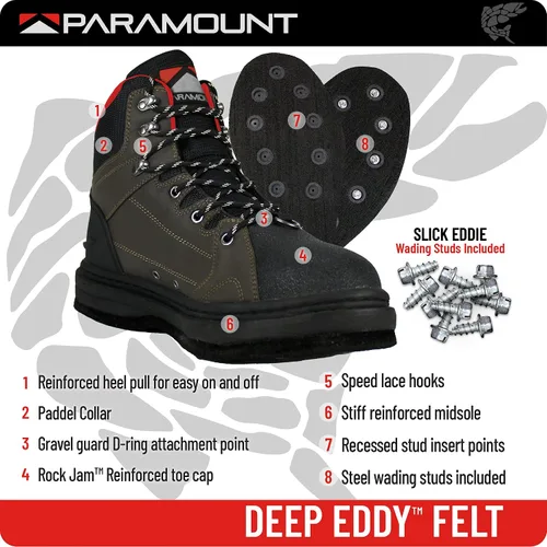 Miniatura 5 de Paramount Outdoors Deep Eddy Wading Boots Felt and Rubber Cleated Outsole