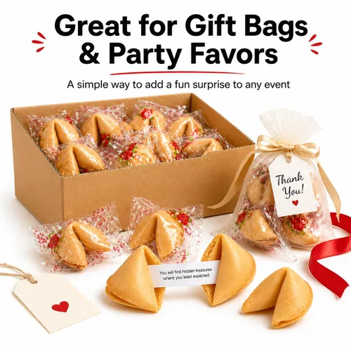 Miniatura 9 de Fortune Cookies - Galletas de la fortuna envueltas individualmente para Navidad, fiestas, bodas, eventos y celebraciones con divertidas fortunas