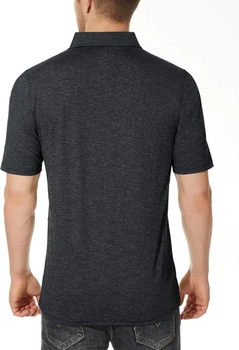 Miniatura 3 de MAGCOMSEN Camisas polo de 3 botones para hombre, de secado rápido, de verano, de piqué, de golf, polo