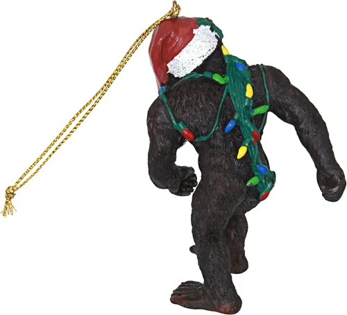 Miniatura 3 de Design Toscano yeti con sombrero de Papá Noel, divertido adorno navideño para árbol de Navidad, 5,1 cm de ancho, 2,5 cm de profundidad, 7,6 cm