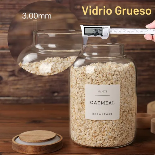 Miniatura 3 de CZSZYGHBAO 2 piezas tarros de vidrio grandes con tapa hermética, tarros de vidrio para almacenamiento de alimentos para té, especias, cereales, 2000