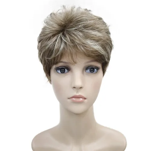 Miniatura 9 de Wiginway corto rizado pelucas sintéticas con flequillo pelo premium natural moda pelucas para señora mujeres #101