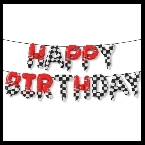 Miniatura 10 de Globos gigantes de papel de aluminio con números de tema de carreras a cuadros en blanco y negro de 40 pulgadas (Número 0)